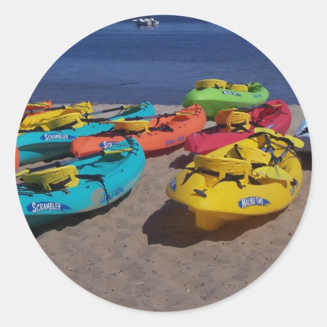 Colorful Kayaks Classic Round Sticker (Front)