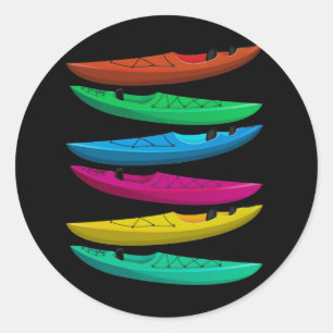 Colorful Kayaks For Outdoor Adventure kayaking boa Classic Round Sticker