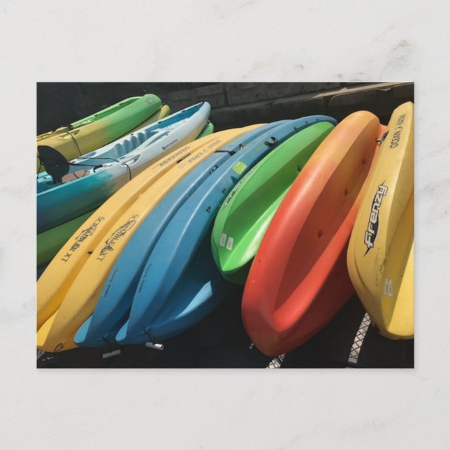 "Colorful Kayaks" Photo Postcard (Front)
