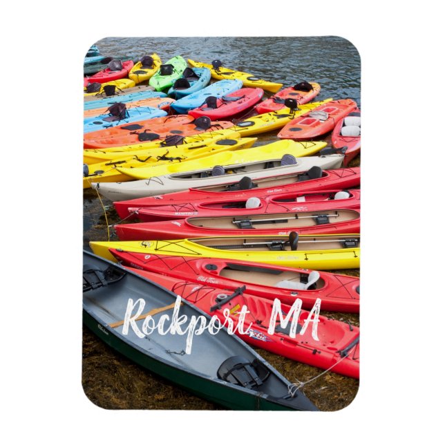 colorful Kayaks, Rockport MA Magnet (Vertical)