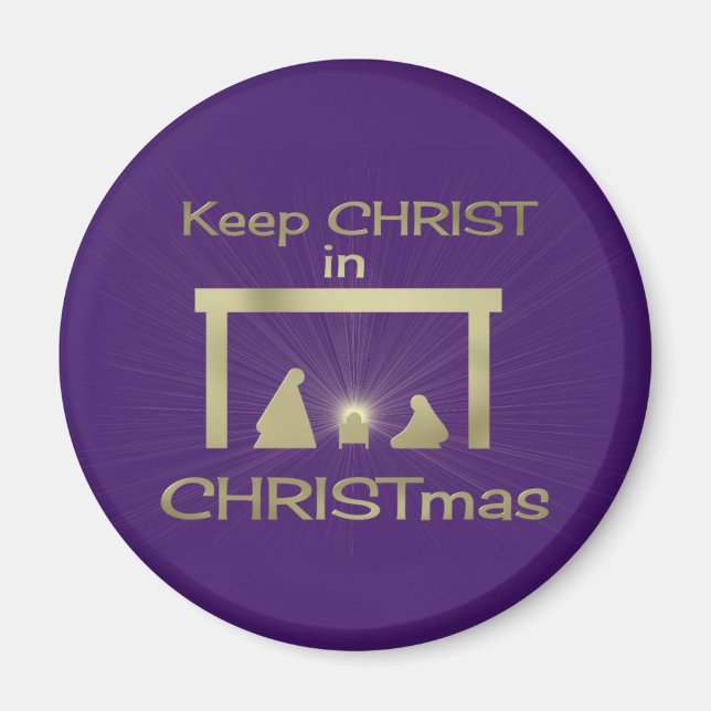 Colorful Keep Christ In Christmas Magnets (Front)