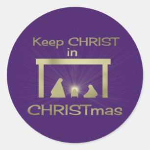 Colorful Keep Christ In Christmas Stickers
