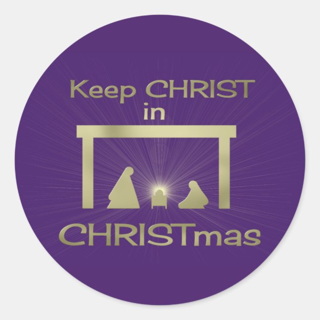 Colorful Keep Christ In Christmas Stickers (Front)