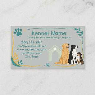 Colorful Kennel Customizable Business Card