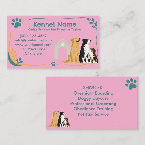 Colorful Kennel Customizable Business Card