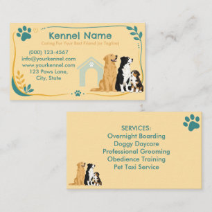Colorful Kennel Customizable  Business Card