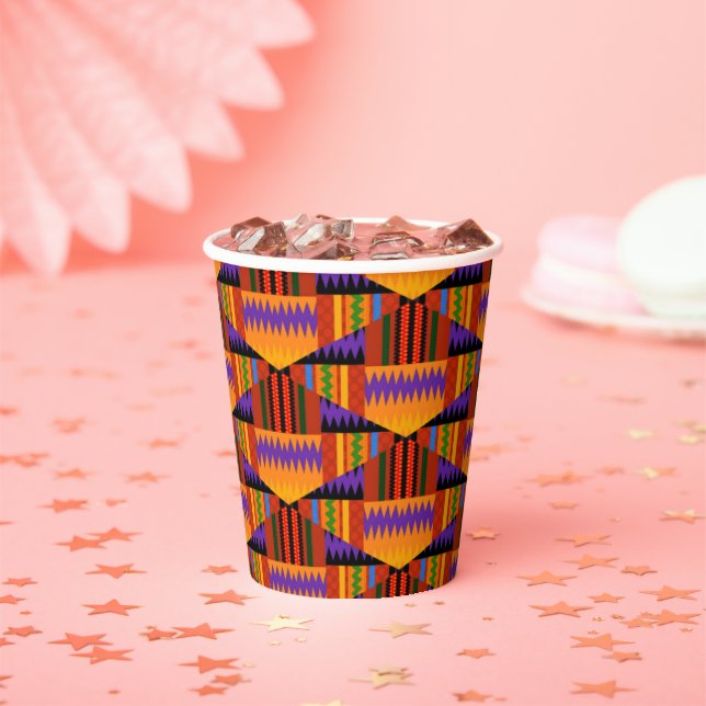 Colorful Kente Ankara Paper Cups (Insitu)