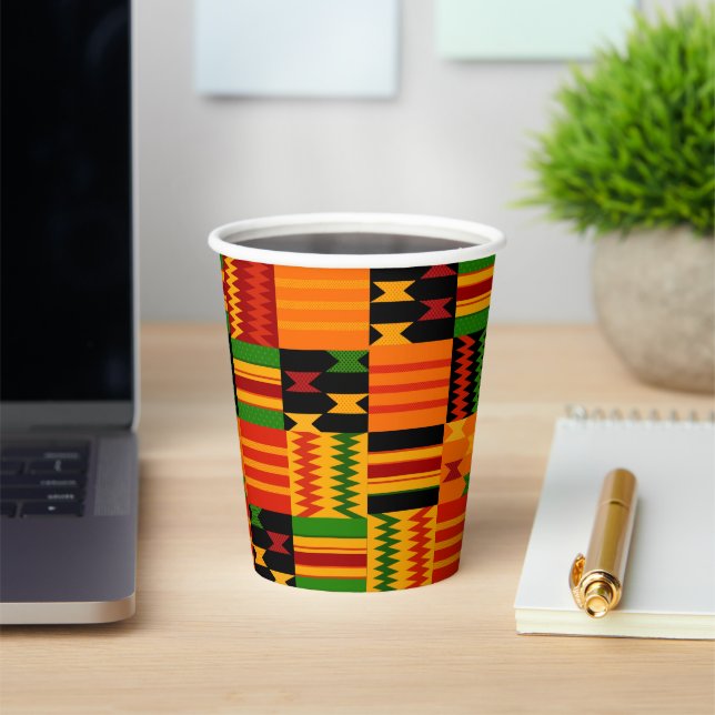 Colorful Kente Ankara Paper Cups (Insitu)