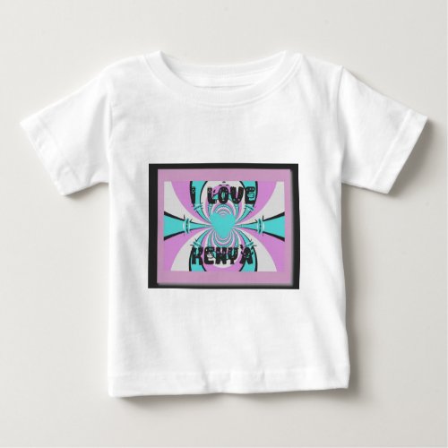 Colorful Kenya Love Purple Cyan White Funny Baby T_Shirt