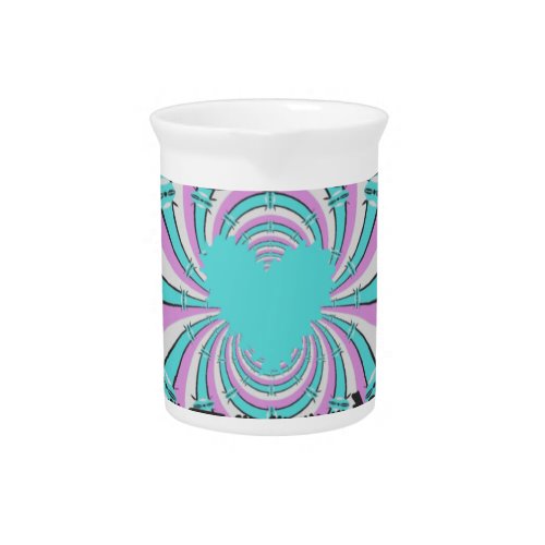 Colorful Kenya Love Purple Cyan White Funny Beverage Pitcher