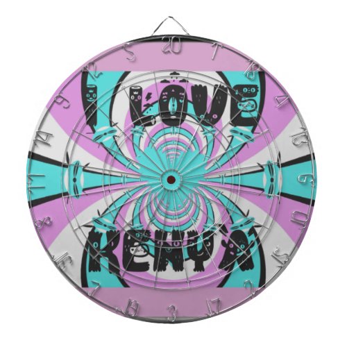 Colorful Kenya Love Purple Cyan White Funny Dartboard