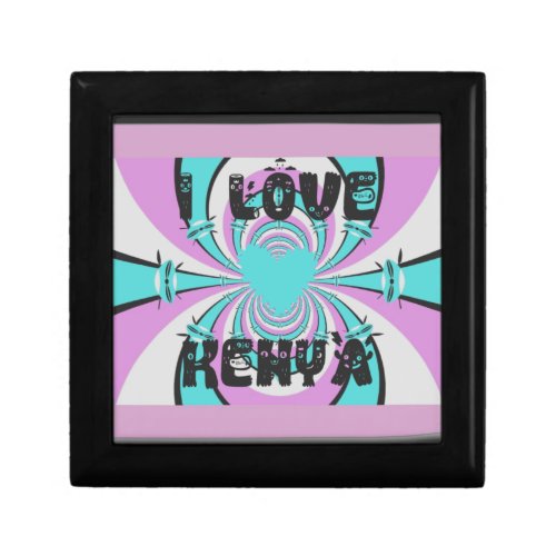 Colorful Kenya Love Purple Cyan White Funny Gift Box