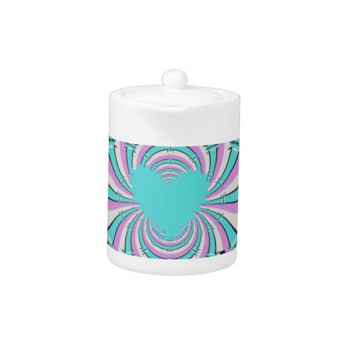 Colorful Kenya Love Purple Cyan White Funny Teapot