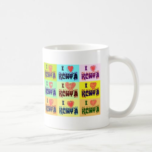 Colorful Kenya Vibrant I Love Kenya Pop Art Vector Coffee Mug