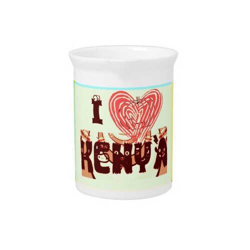 Colorful Kenya Vibrant I Love Kenya Pop Art Vector Drink Pitcher