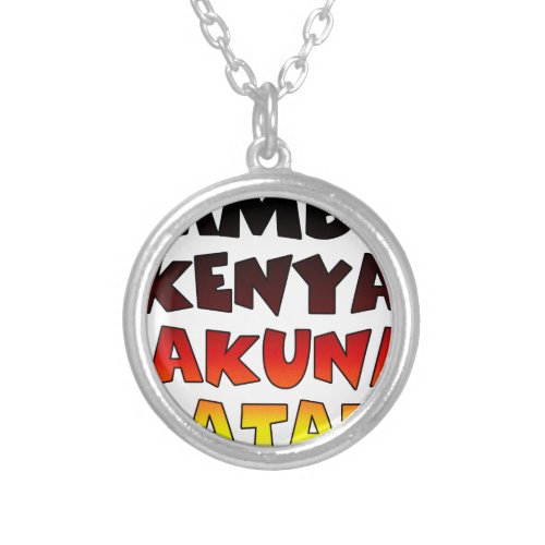 Colorful Kenyan Cheer Jambo Hakuna Matata Delight Silver Plated Necklace