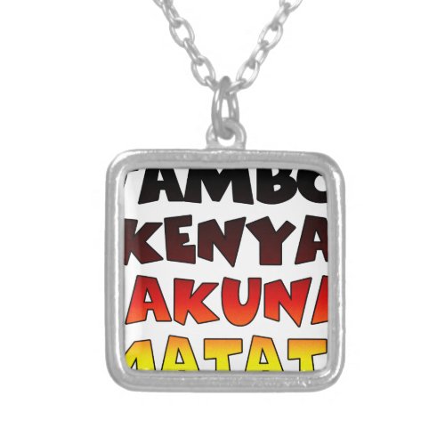 Colorful Kenyan Cheer Jambo Hakuna Matata Delight Silver Plated Necklace