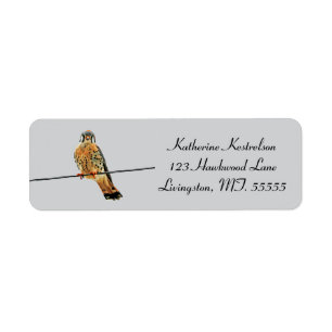 Colorful Kestrel on a Powerline Return Label
