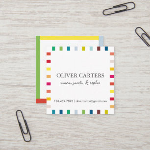 Colorful Key Lime Square Personalized Business Card