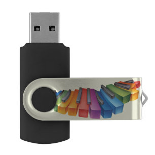 Colorful Keyboard Music Lover Flash Drive