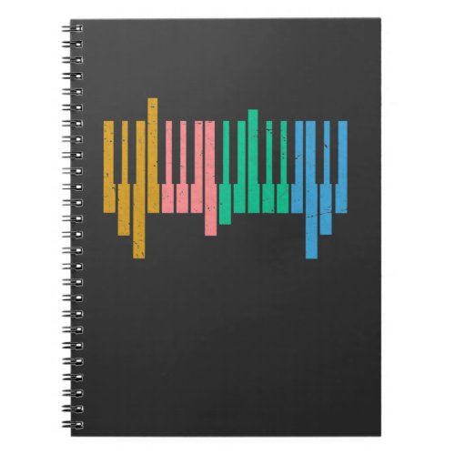 Colorful Keyboard Piano Keys Musical Instrument Notebook