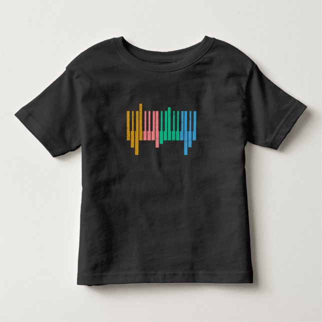 Colorful Keyboard Piano Keys Musical Instrument Toddler T-shirt (Front)