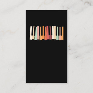 Colorful Keyboard Piano Keys Retro Pianist Business Card
