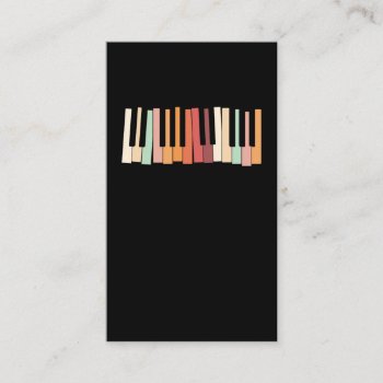 Colorful Keyboard Piano Keys Retro Pianist Business Card by Designer_Store_Ger at Zazzle