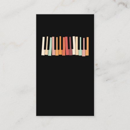 Colorful Keyboard Piano Keys Retro Pianist Business Card