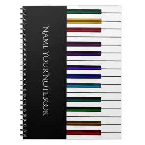Colorful Keyboard Piano Music Notebook