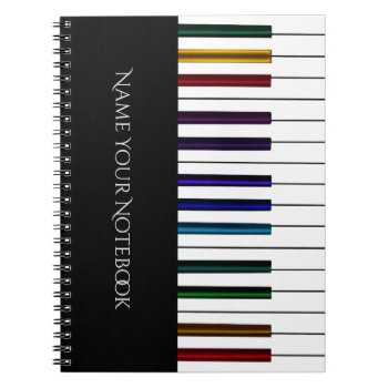Colorful Keyboard Piano Music Notebook by UROCKDezineZone at Zazzle