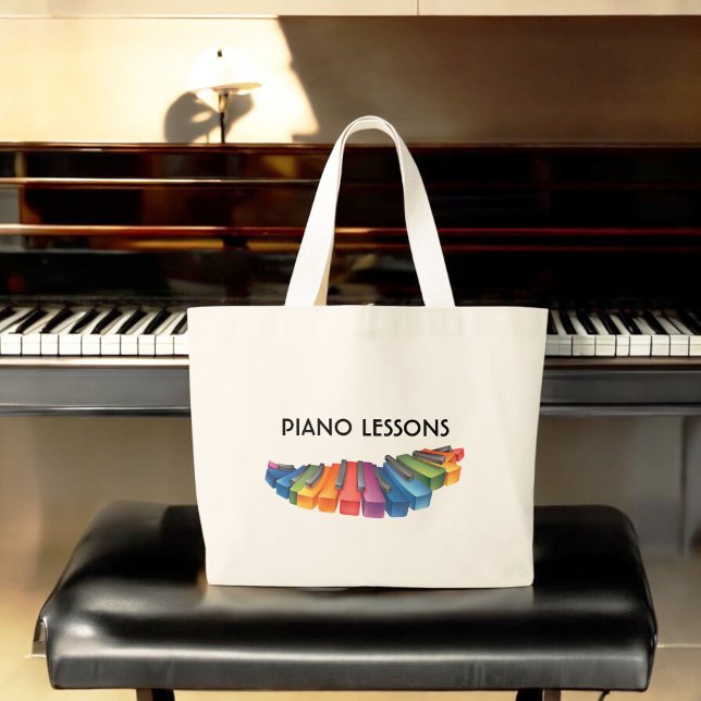 Colorful Keyboard Piano Student Music Tote (Creator Uploaded)