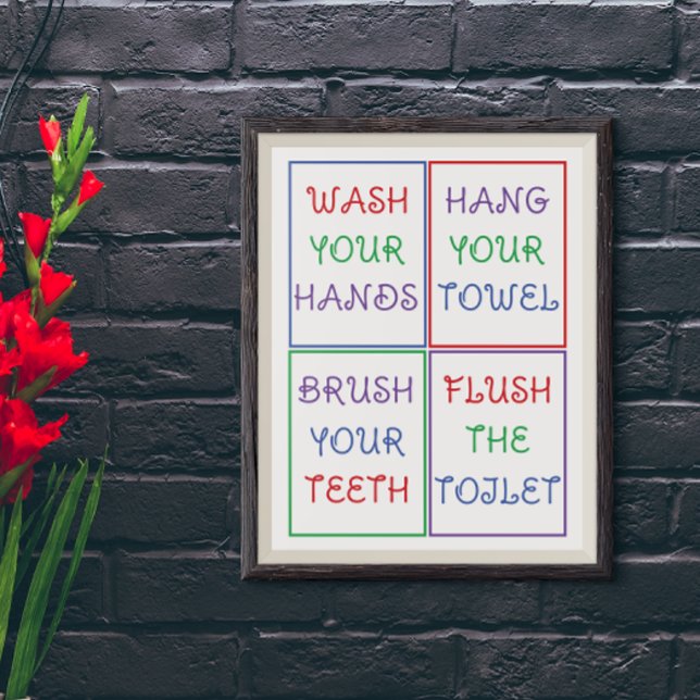 Colorful Kid's Bathroom Wall Poster (Creator Uploaded)