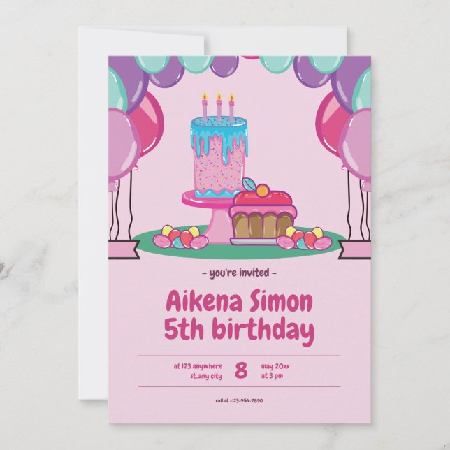 Colorful Kid's Birthday Invitation (Front)