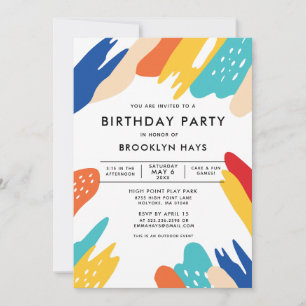 Colorful Kids Birthday Party Invitation