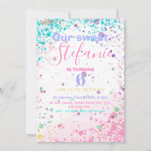 Colorful kids birthday party invitation