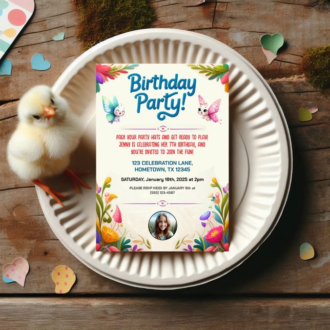 Colorful Kids Birthday Party Invitation (Creator Uploaded)