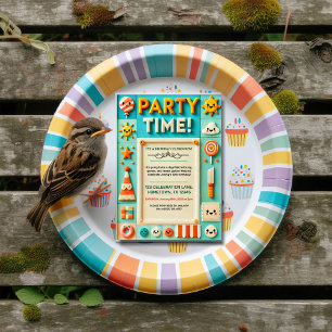 Colorful Kids Birthday Party Invitation