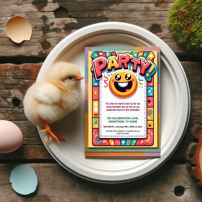 Colorful Kids Birthday Party Invitation (Creator Uploaded)