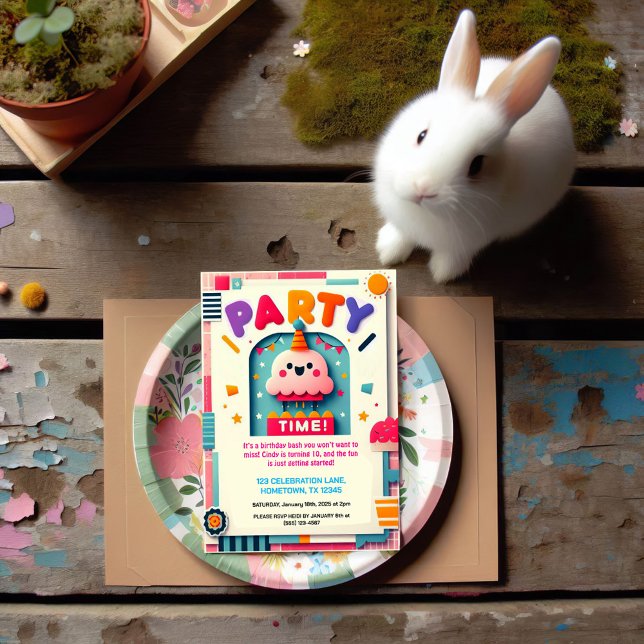 Colorful Kids Birthday Party Invitation (Creator Uploaded)