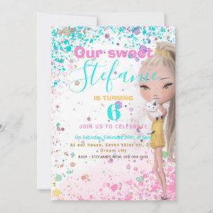 Colorful kids birthday party invitation