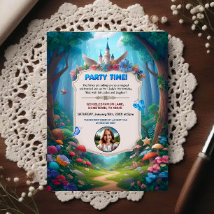 Colorful Kids Birthday Party Photo Invitation  Postcard