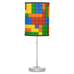 Colorful Kids Building Bricks Pattern Table Lamp