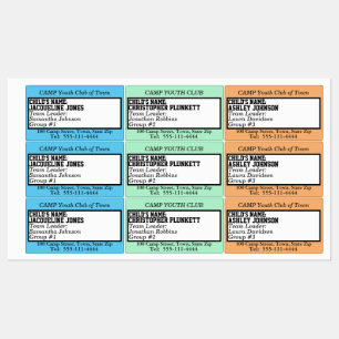 Colorful Kids Camp Identification Large  Kids' Labels
