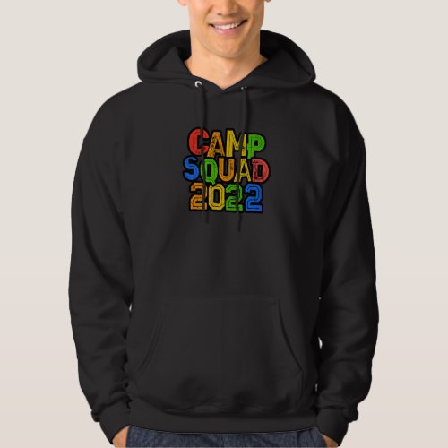 Colorful Kids Camp Squad 2022 Host Summer Counselo Hoodie