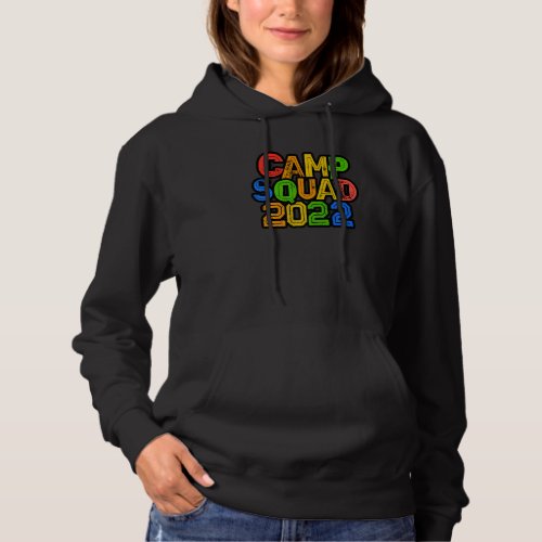 Colorful Kids Camp Squad 2022 Host Summer Counselo Hoodie