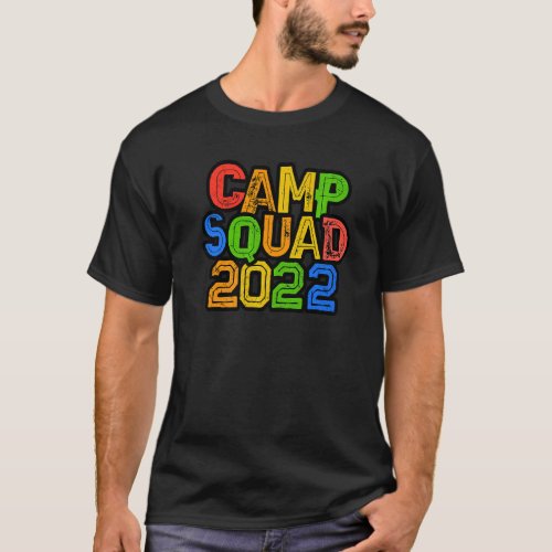 Colorful Kids Camp Squad 2022 Host Summer Counselo T_Shirt