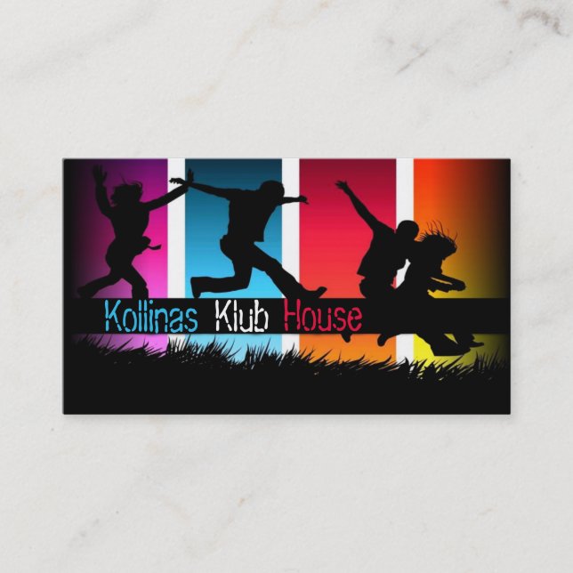 Colorful Kids Daycare Babysitting Business Card (Front)