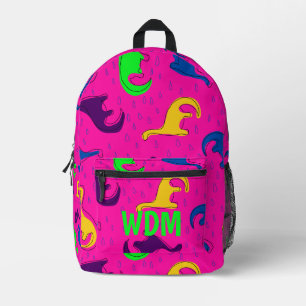 Colorful Kids Dinosaur Custom Monogram BackPack