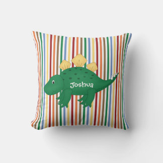 Colorful Kid's Dinosaur Throw Pillow